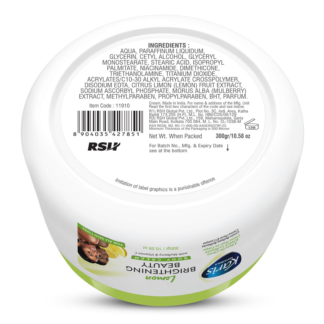 Lemon Brightening Beauty Body Cream