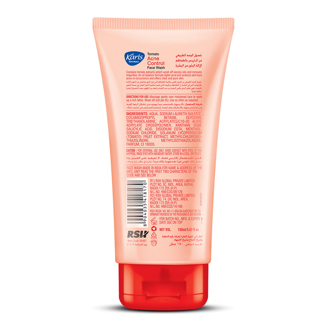 Karis Naturals Tomato Acne Control Face Wash